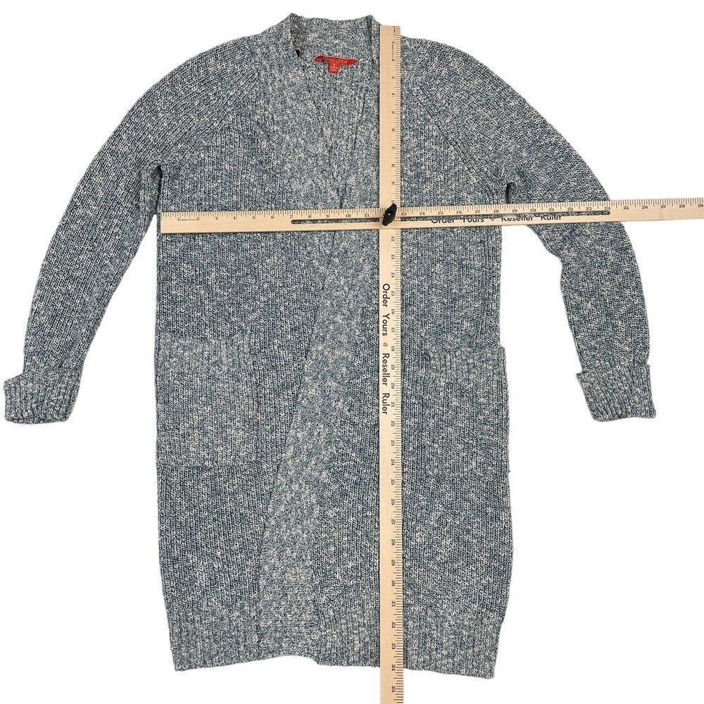 Modcloth Sweater Womens Size Small Green Cardigan Open Front Knit Duster Pockets - Picture 3 of 9
